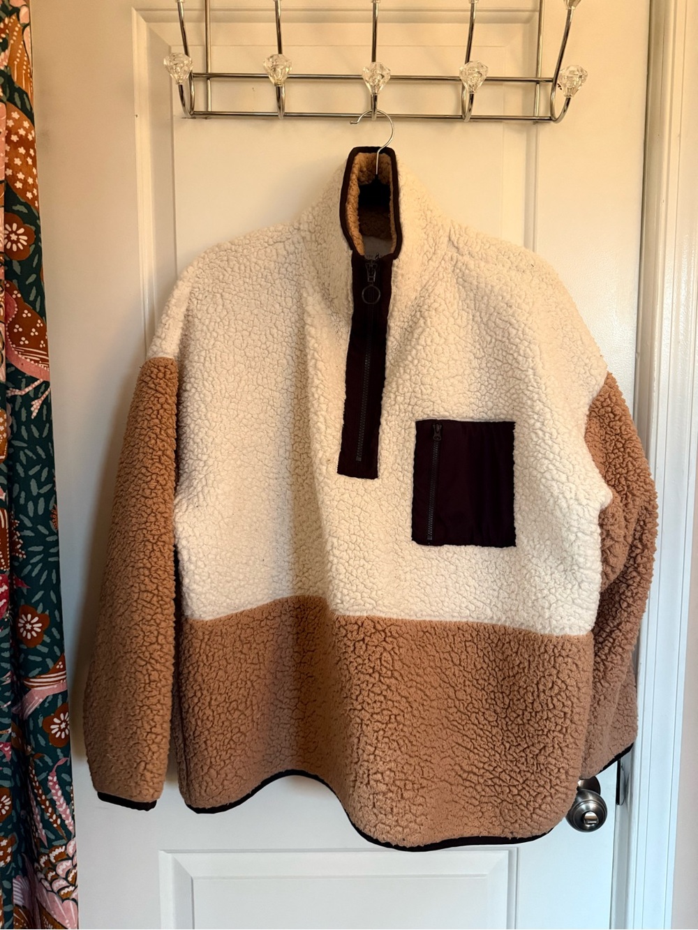 Lou & Grey Two-Tone Plush Sherpa Pullover - Cream & Pink
